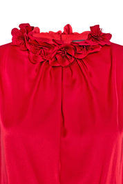 Blusa Halter Flor Calada Rojo