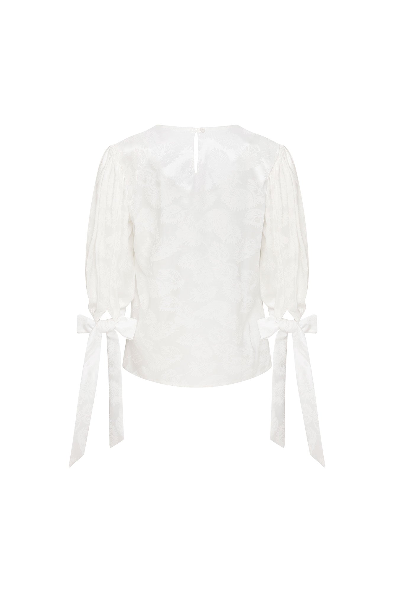 Blusa Manga Puff Moño Blanco