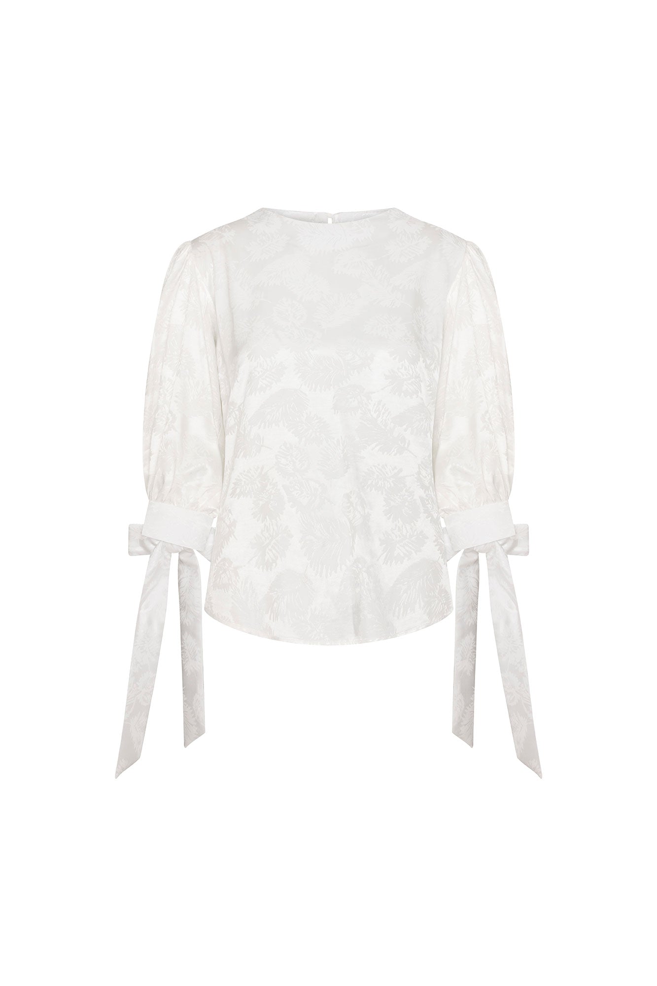 Blusa Manga Puff Moño Blanco