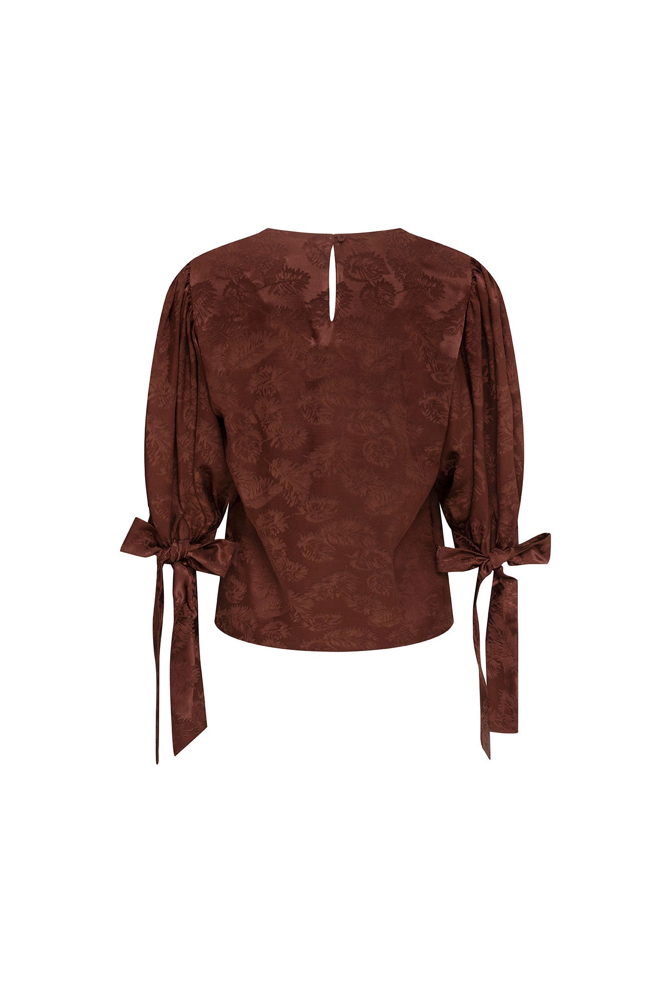 Blusa Manga Puff Mono Café - vista trasera