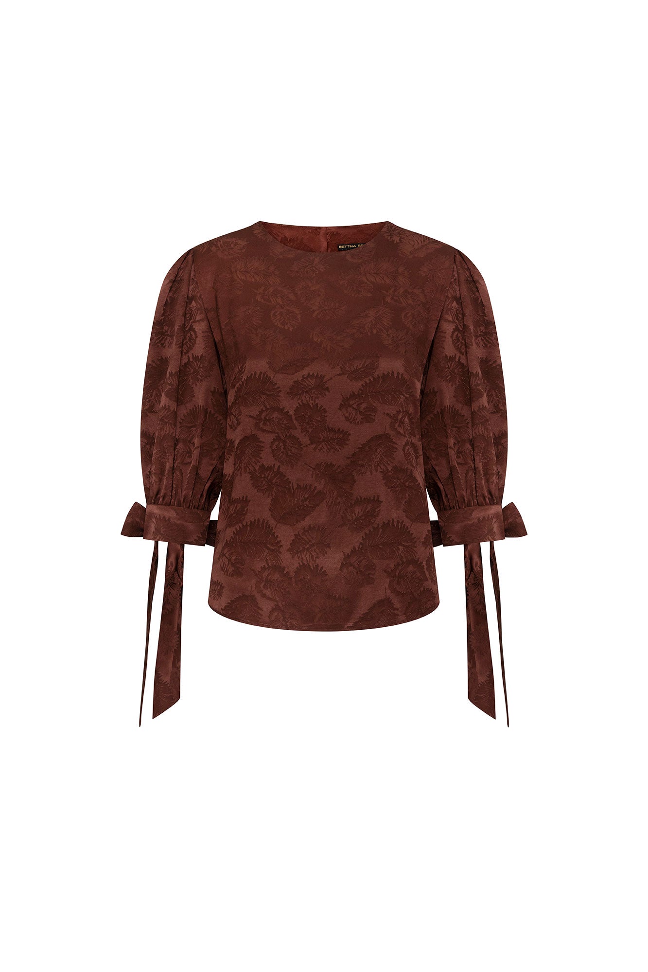 Blusa Manga Puff Mono Café - vista frontal