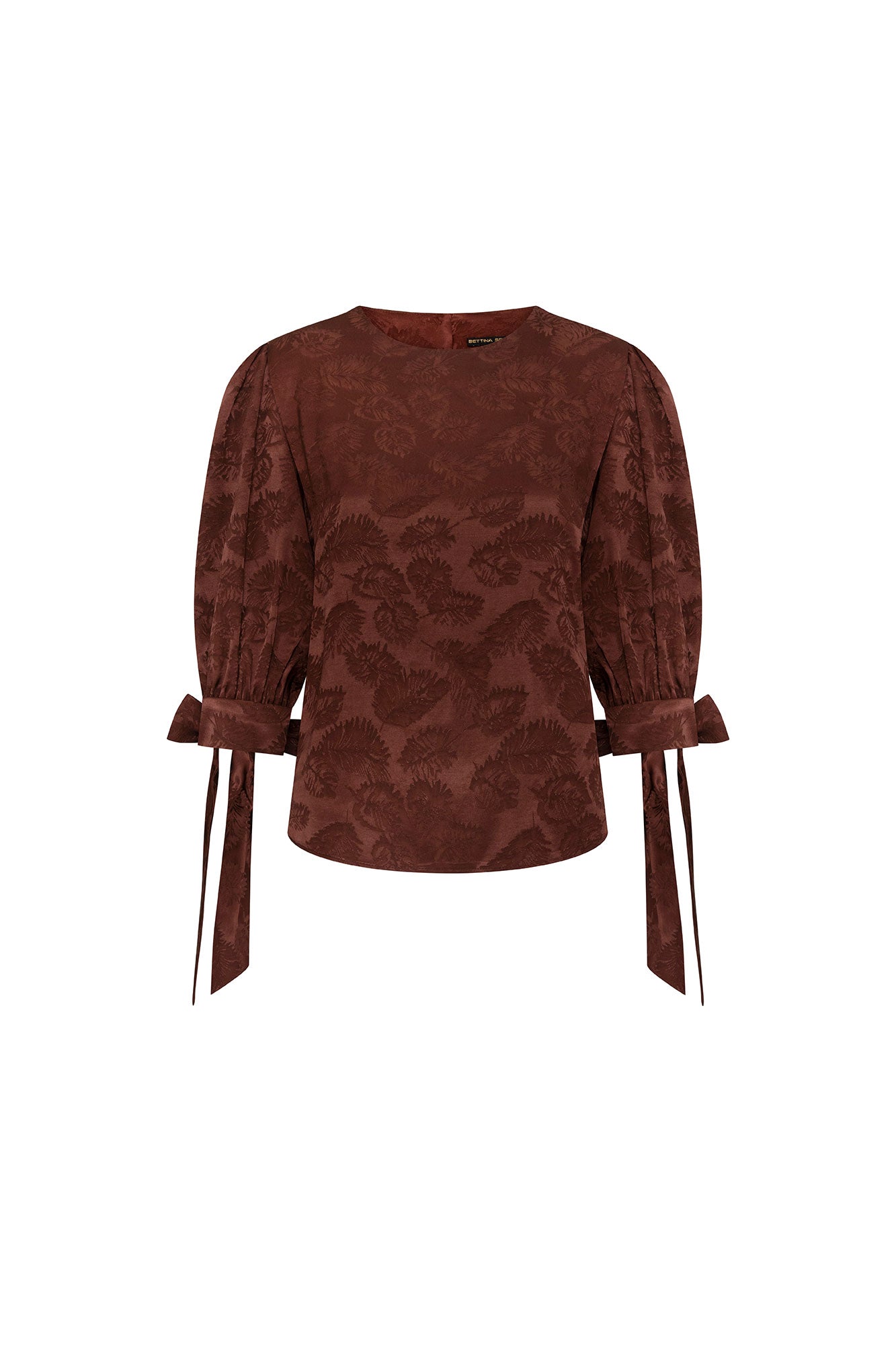 Blusa Manga Puff Mono Café - vista frontal