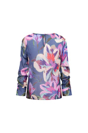 BLUSA OJAL FLOR MANCORNA AZUL