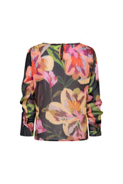 BLUSA OJAL FLOR MANCORNA NEGRO