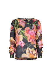 BLUSA OJAL FLOR MANCORNA NEGRO