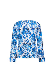 Vista trasera blusa azul arabesco - Bettina Spitz