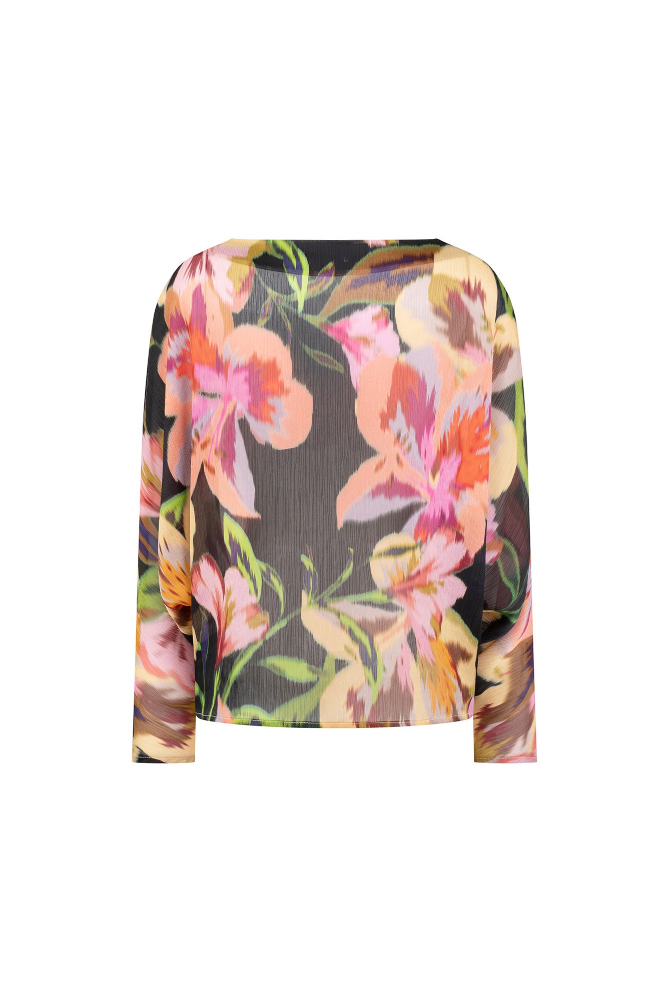 BLUSA OJAL RANGLAN EST FLOR NEGRO
