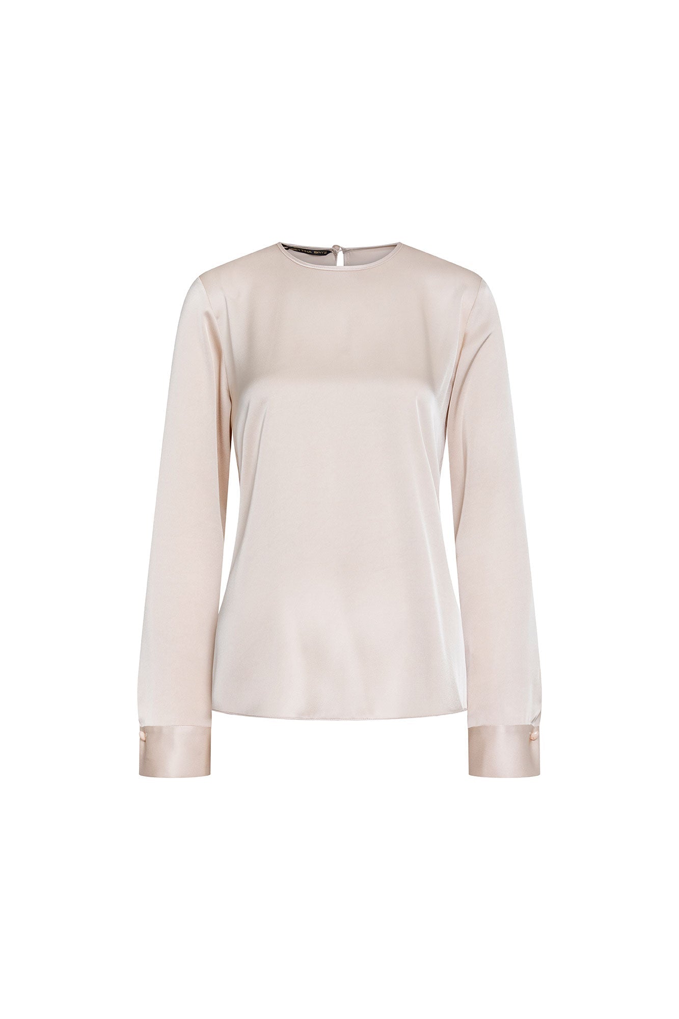 Blusa Sesgo Mancorna Cristal Beige – vista frontal