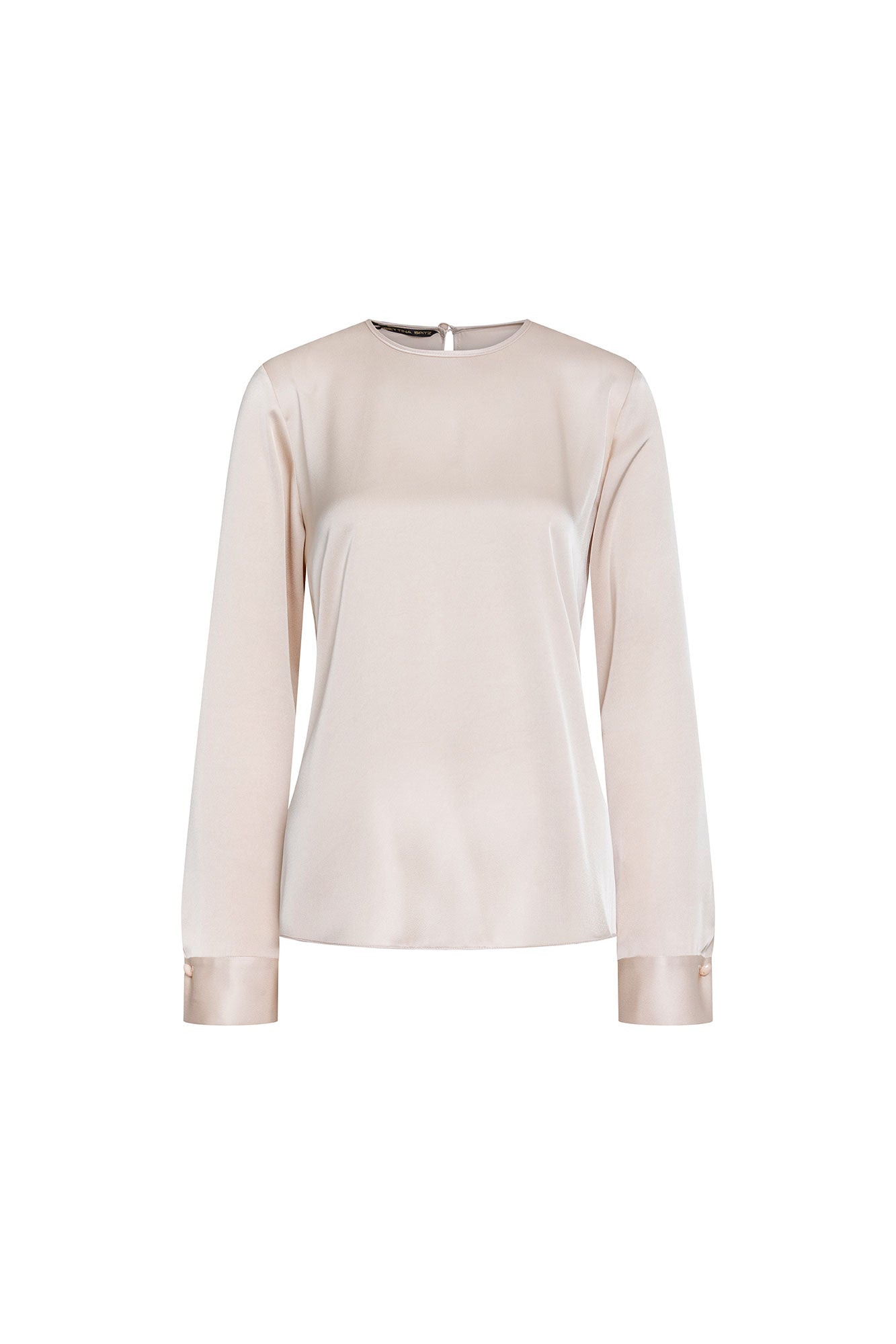 Blusa Sesgo Mancorna Cristal Beige – vista frontal