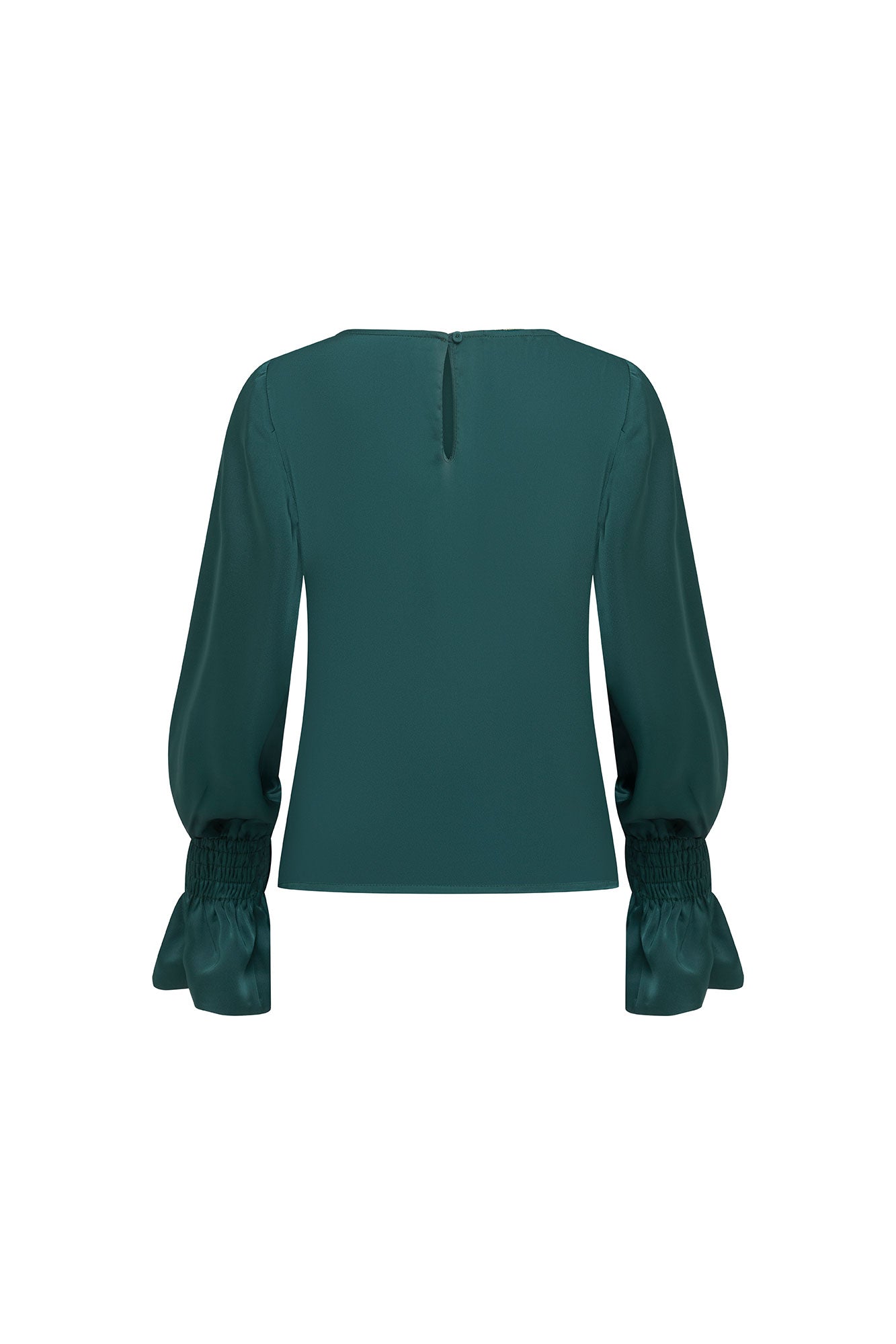 BLUSA SESGO PUÑOS CAUCHOS VERDE