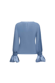 BLUSA SESGO PUÑOS CAUCHOS ÍNDIGO