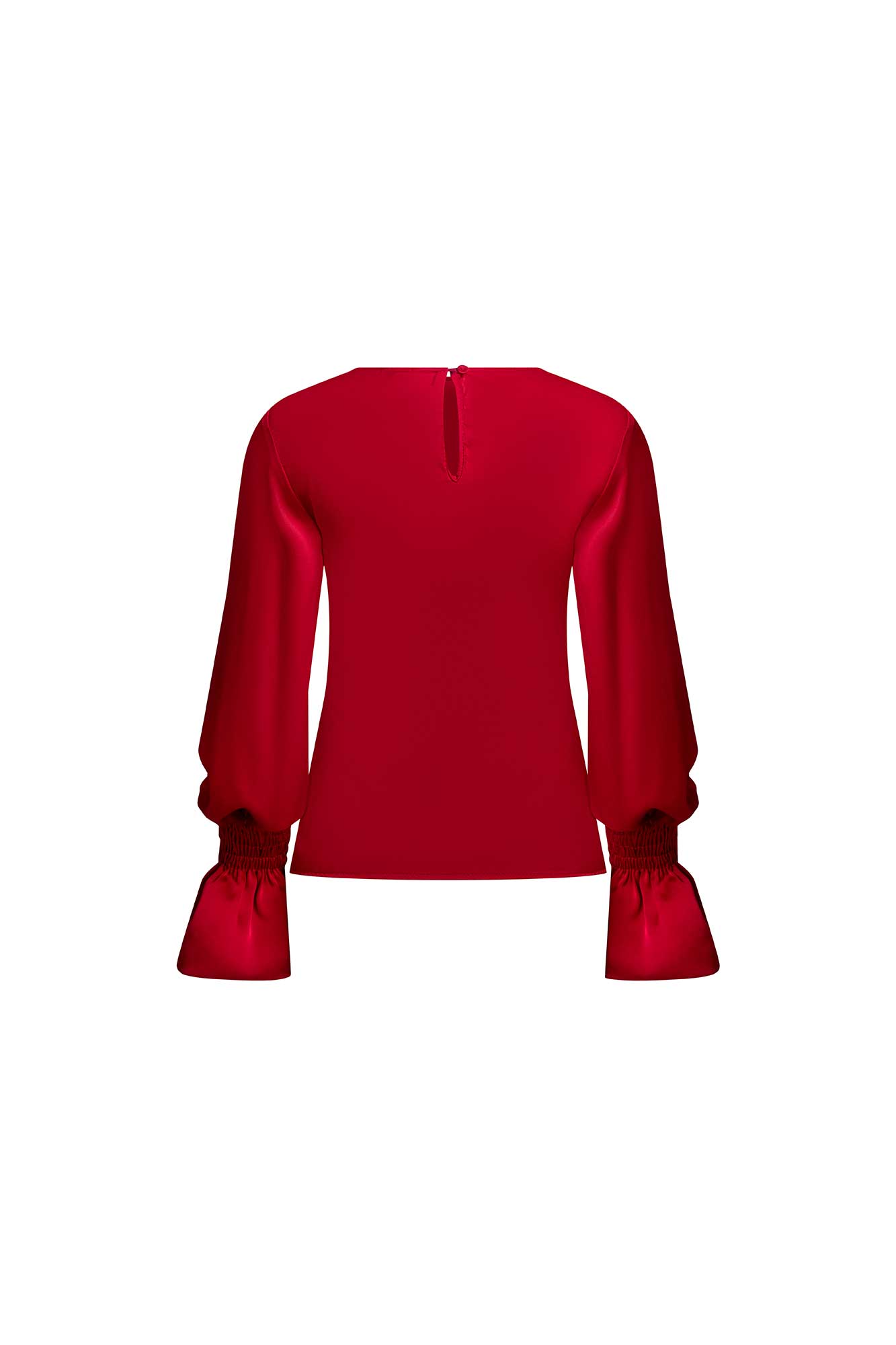 BLUSA SESGO PUÑOS CAUCHOS ROJO