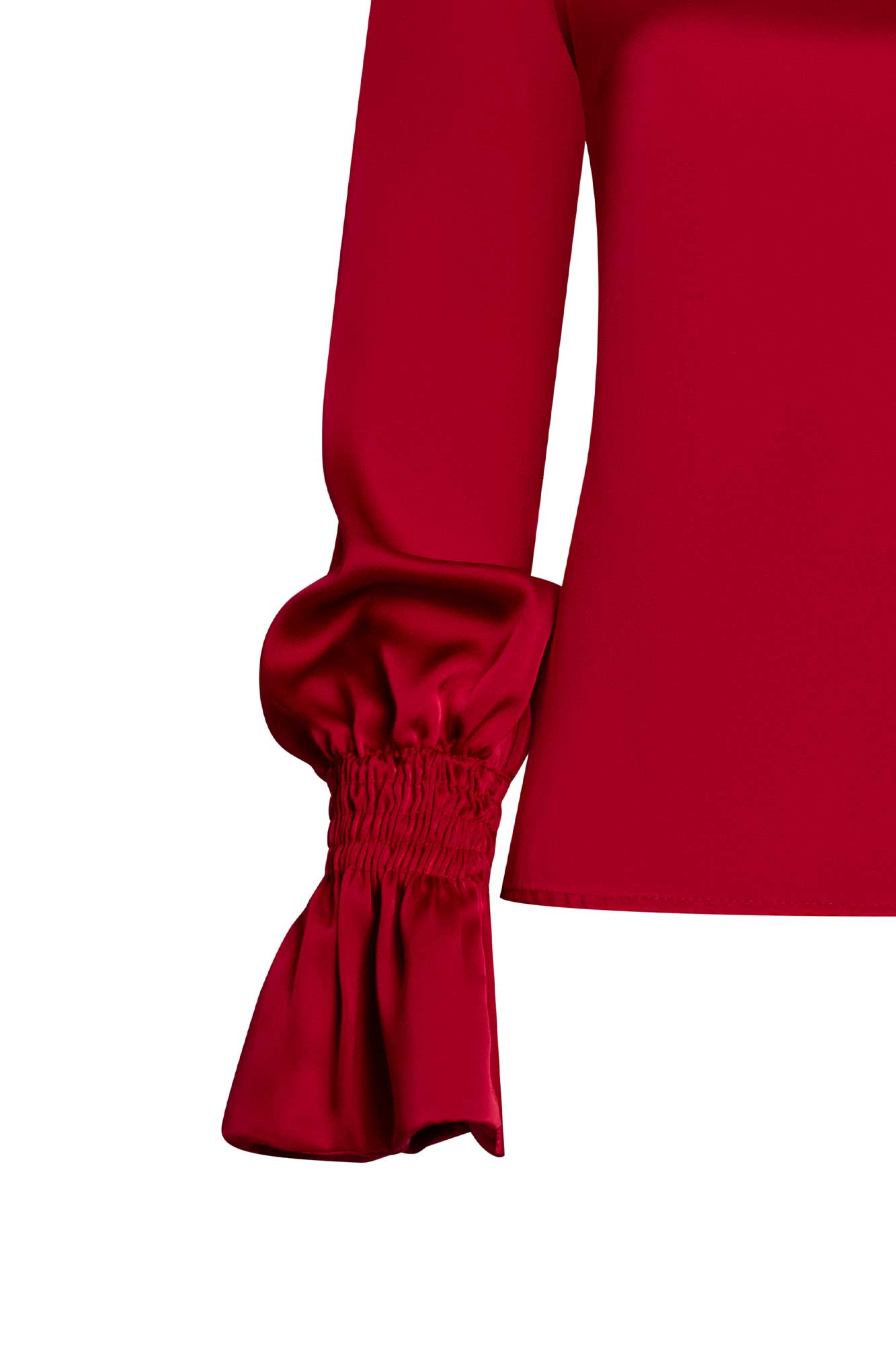 BLUSA SESGO PUÑOS CAUCHOS ROJO