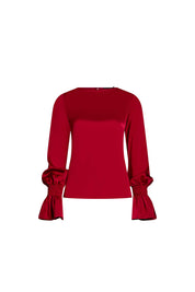 BLUSA SESGO PUÑOS CAUCHOS ROJO