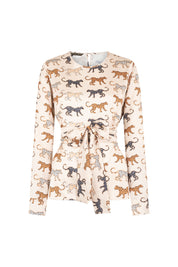 BLUSA SESGO TIRA MANCORNA EST GUEOPARDO