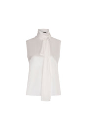BLUSA SISA CUELLO LAZO BLANCO
