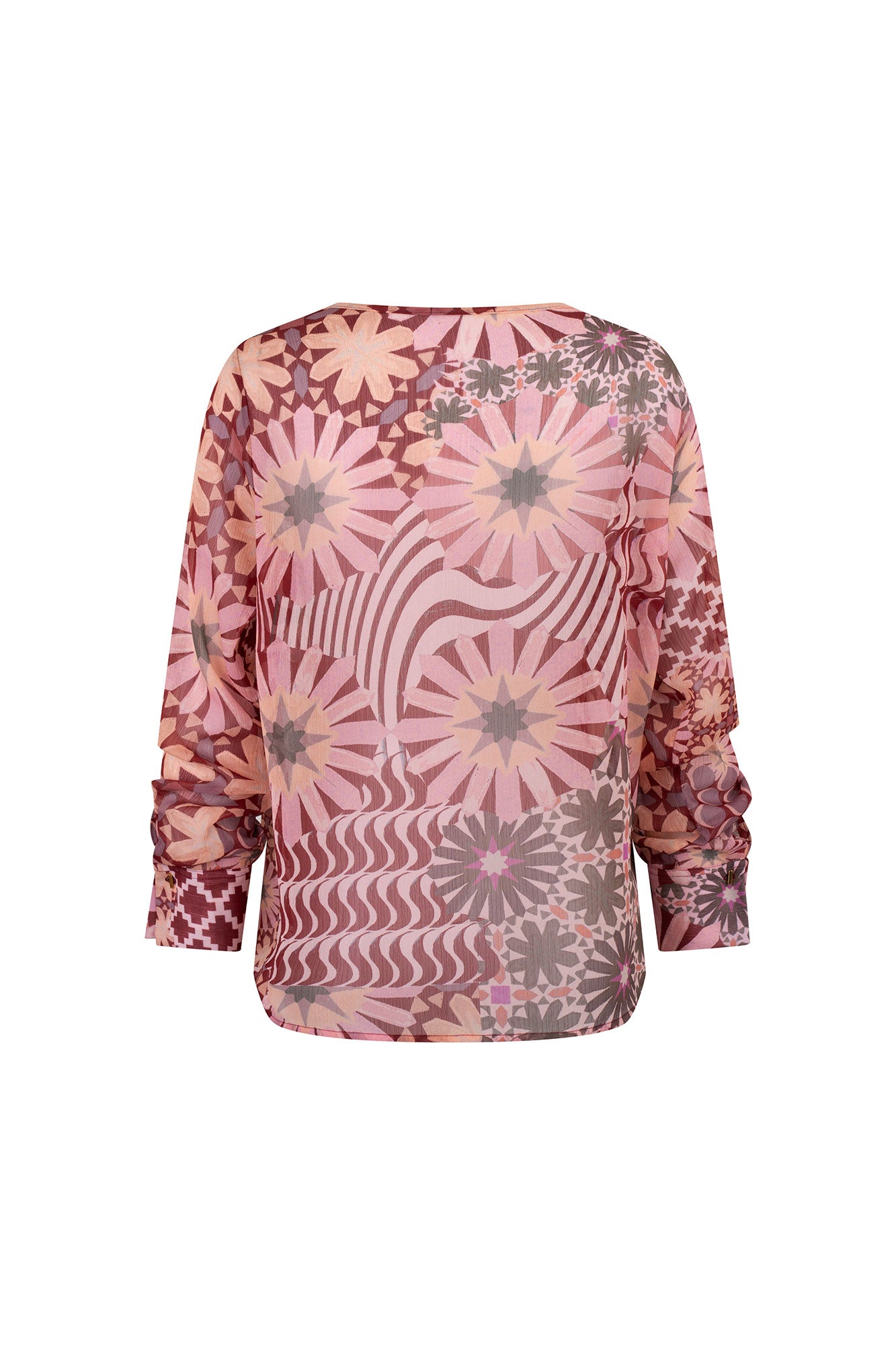 BLUSA V MANCORNA 70´S ROSADO