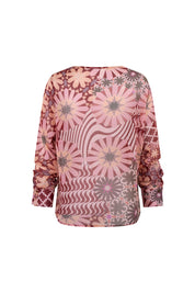 BLUSA V MANCORNA 70´S ROSADO