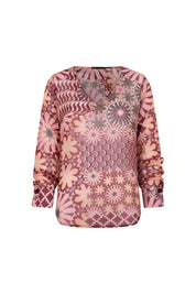 BLUSA V MANCORNA 70´S ROSADO