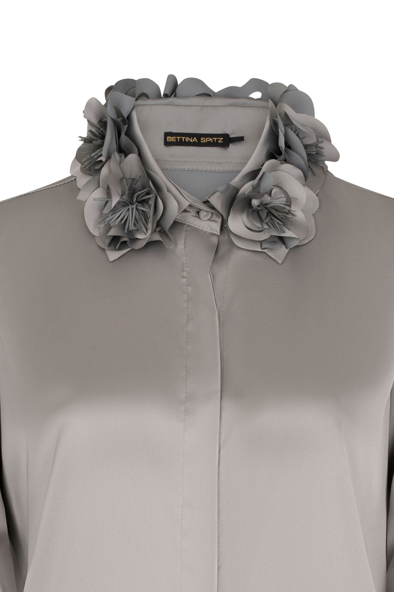 BLUSA VERONICA FLOR CALADA MANC. GRIS