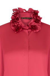BLUSA VERONICA FLOR CALADA MANC. MALVA