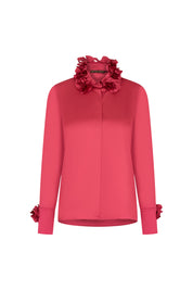 BLUSA VERONICA FLOR CALADA MANC. MALVA