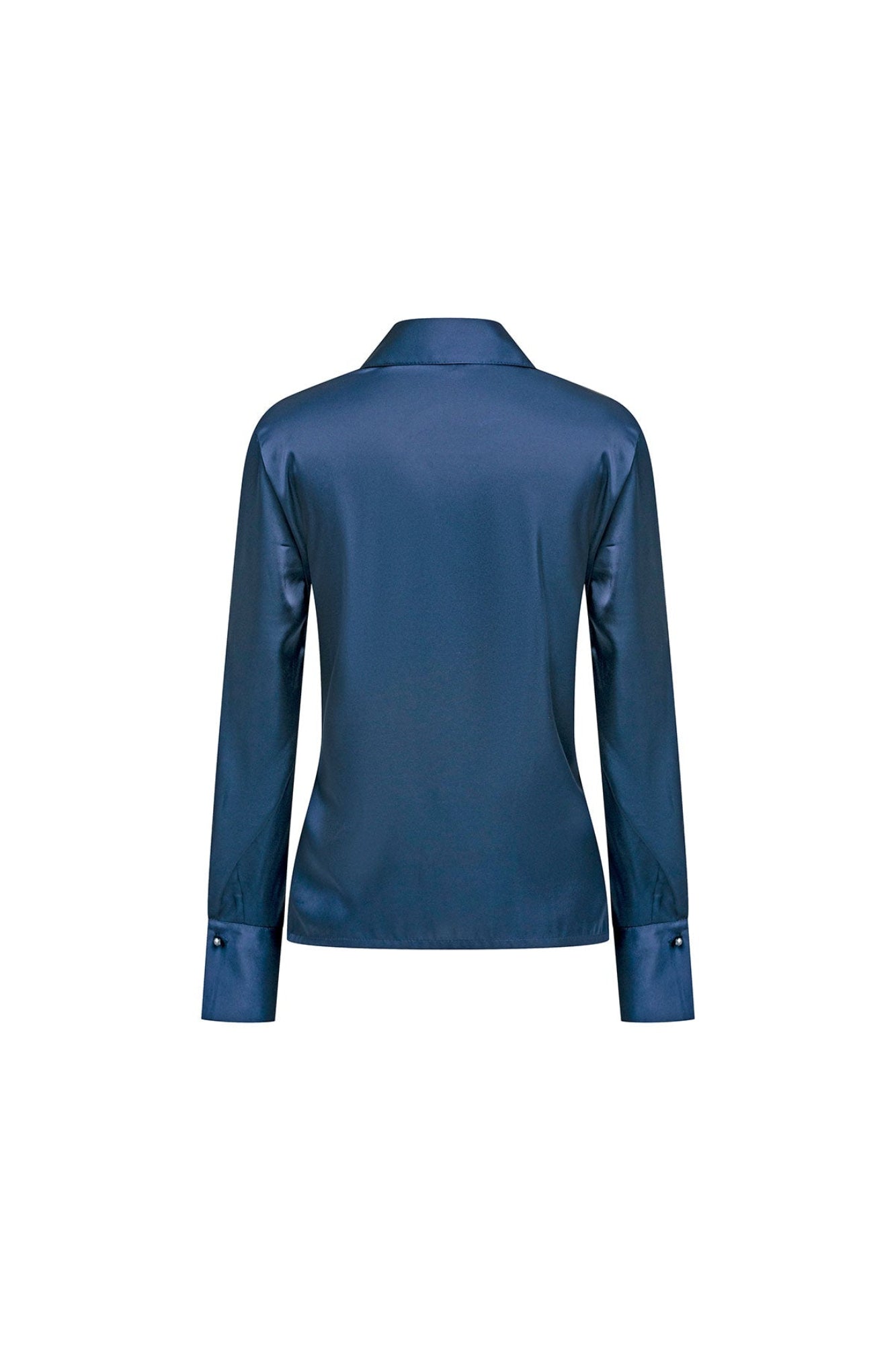 Vista trasera blusa Verónica navy mancorna cristal - Bettina Spitz
