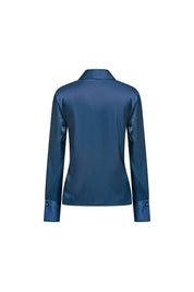 Vista trasera blusa Verónica navy mancorna cristal - Bettina Spitz