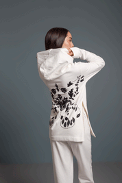 BUZO HOODIE ARABESCO NÁCAR