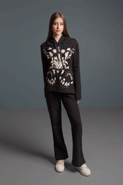 BUZO HOODIE ARABESCO NEGRO