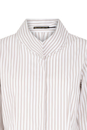 CAMISA CUELLO CRUZADO RAYAS BEIGE