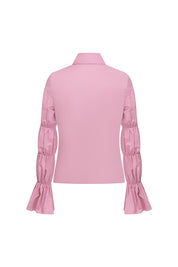 CAMISA MANGA ENCAUCHADA CHICLE