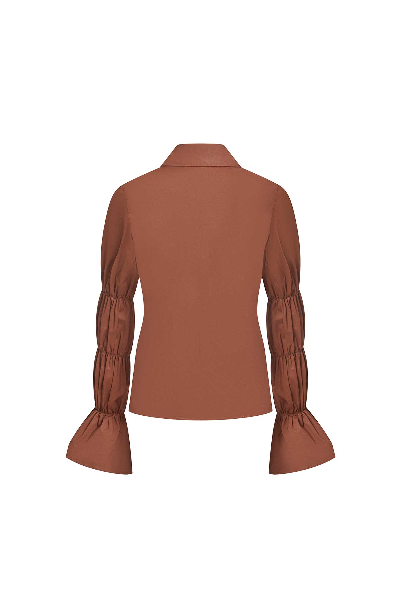 CAMISA MANGA ENCAUCHADA CHOCOLATE