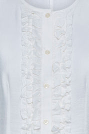 Camisa Ruches Manga Larga Nácar