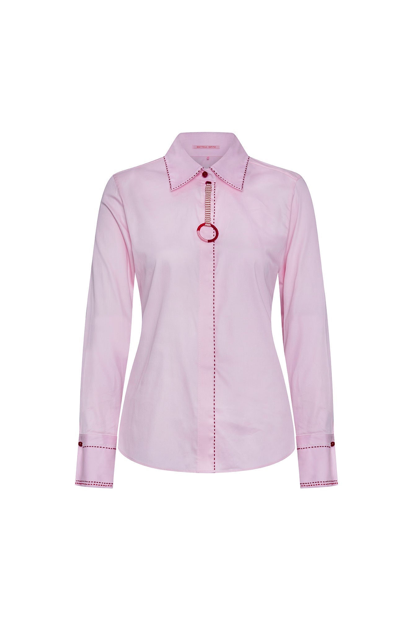Camisa Sol Argolla Mancorna Rosa – vista frontal