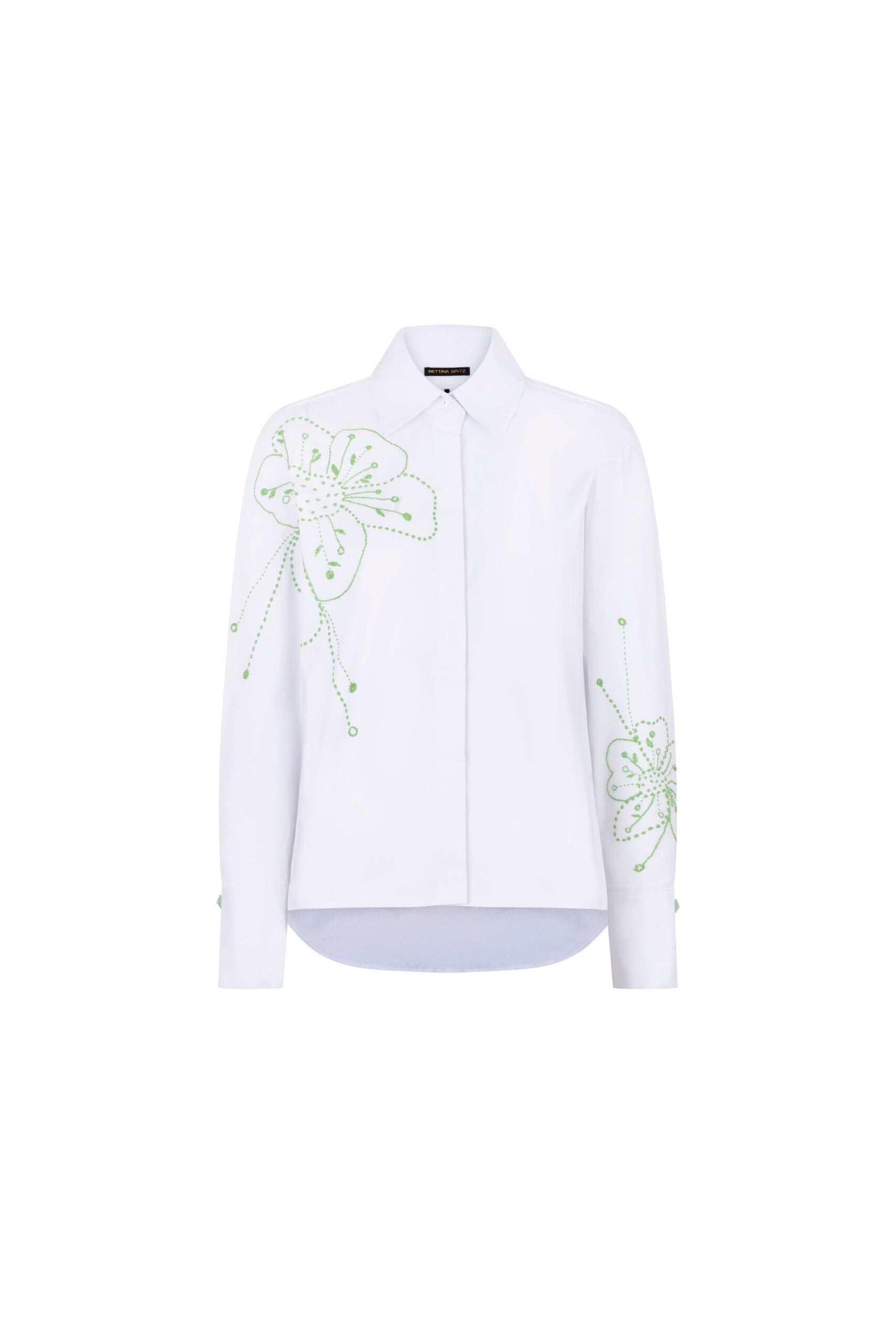 CAMISA SOL FLOR VERDE MANCORNA BLANCO