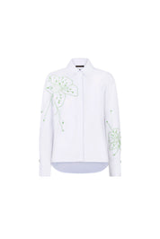 CAMISA SOL FLOR VERDE MANCORNA BLANCO