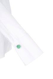 CAMISA SOL FLOR VERDE MANCORNA BLANCO