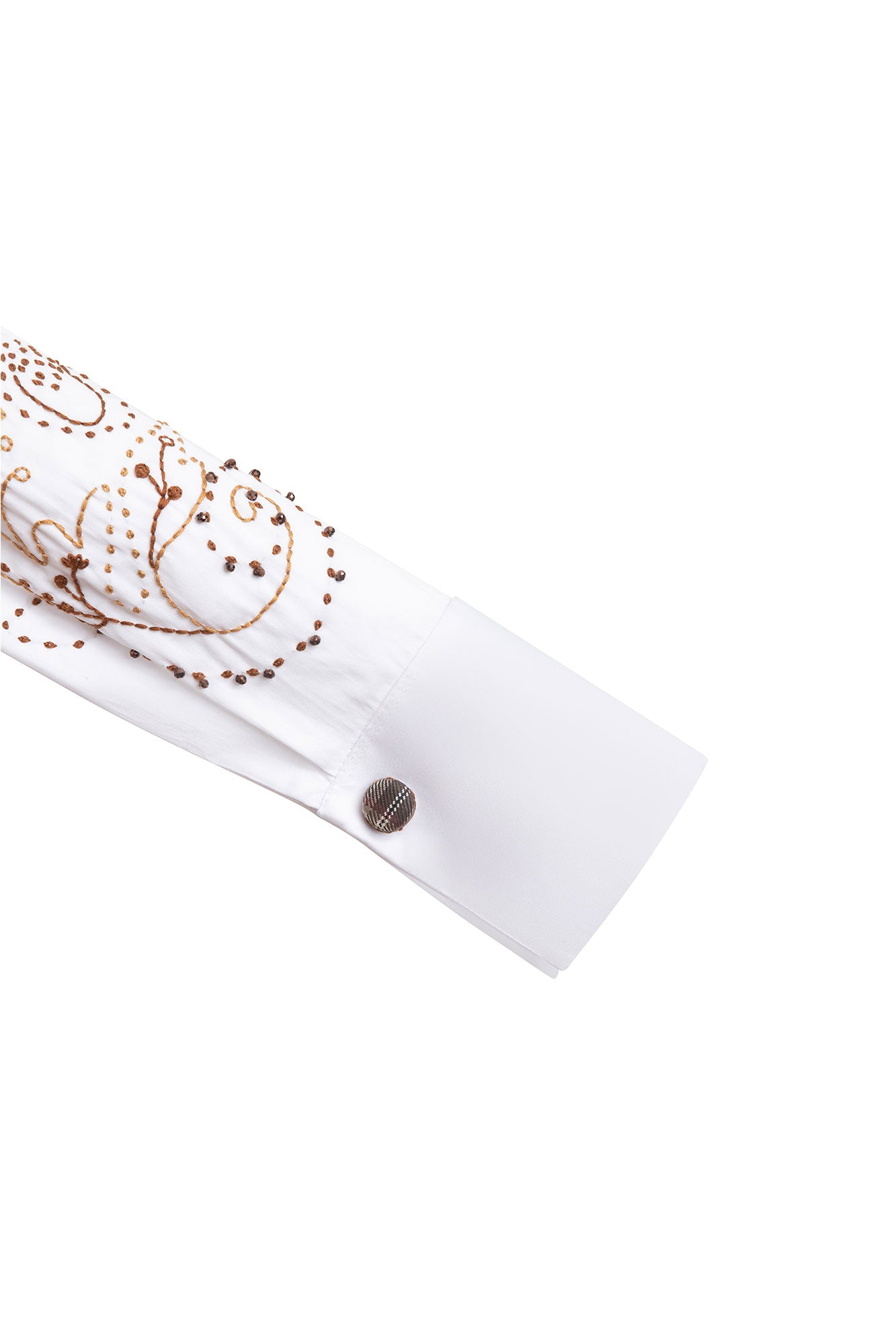 CAMISA SOL MANGA ARABESCO MANCORNA BLANCO