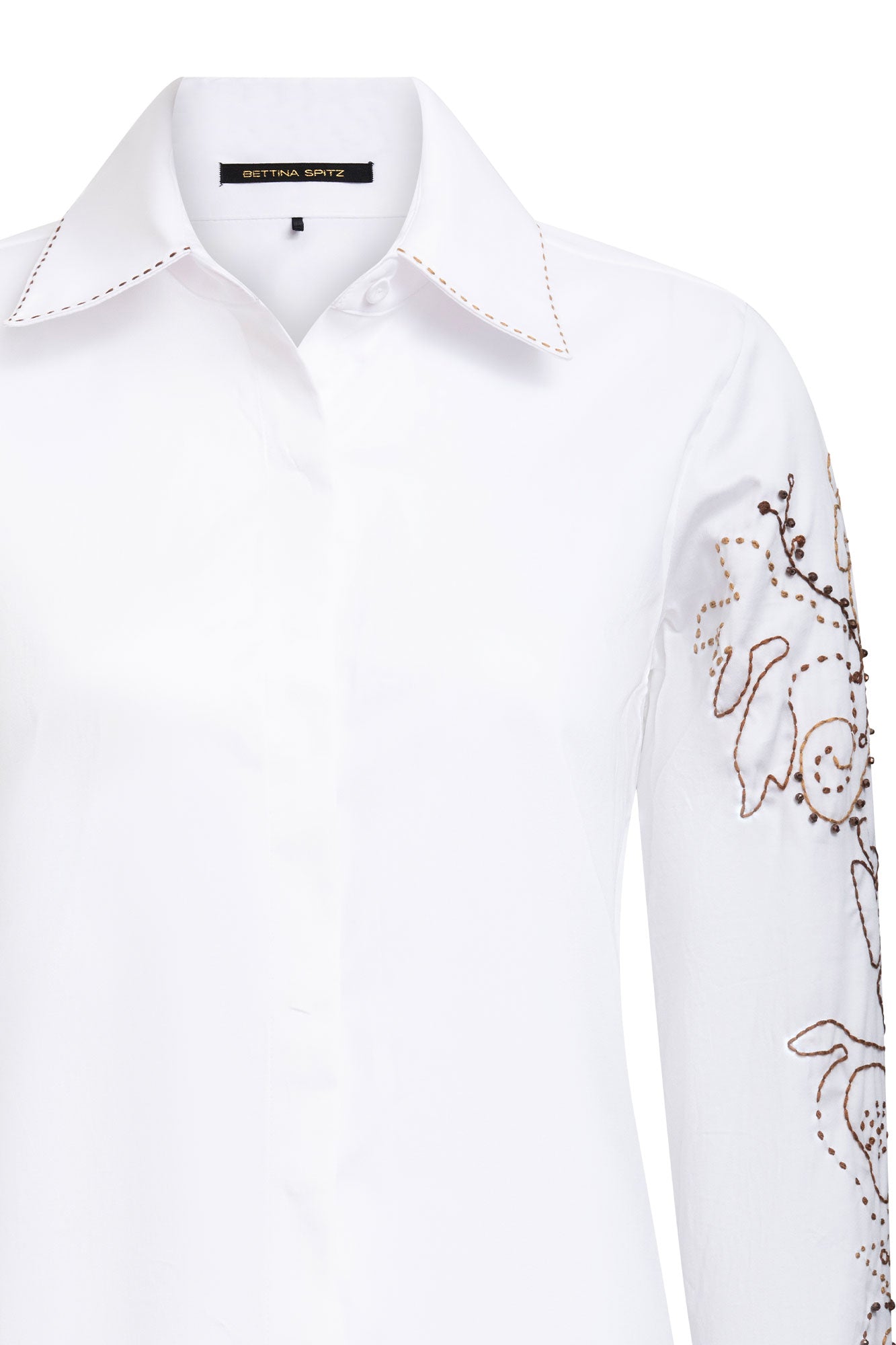 CAMISA SOL MANGA ARABESCO MANCORNA BLANCO