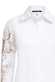 CAMISA SOL MANGA ARABESCO MANCORNA BLANCO