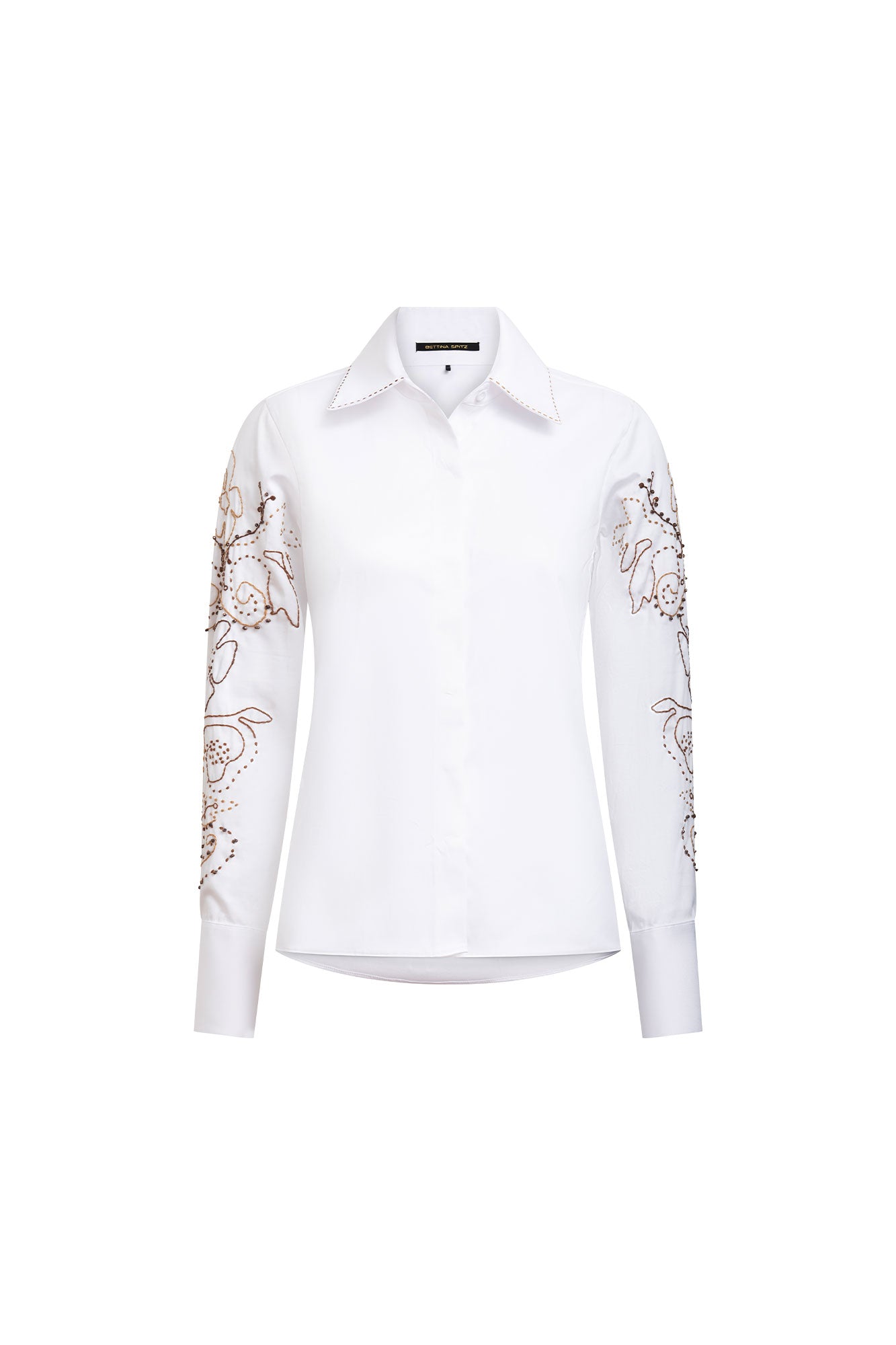 CAMISA SOL MANGA ARABESCO MANCORNA BLANCO