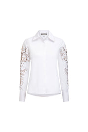CAMISA SOL MANGA ARABESCO MANCORNA BLANCO