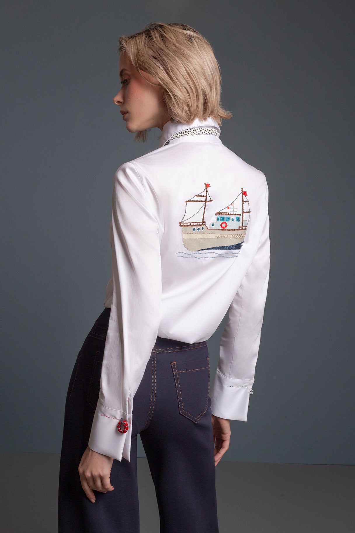 CAMISA SOL MARINERO MANCORNA BLANCO