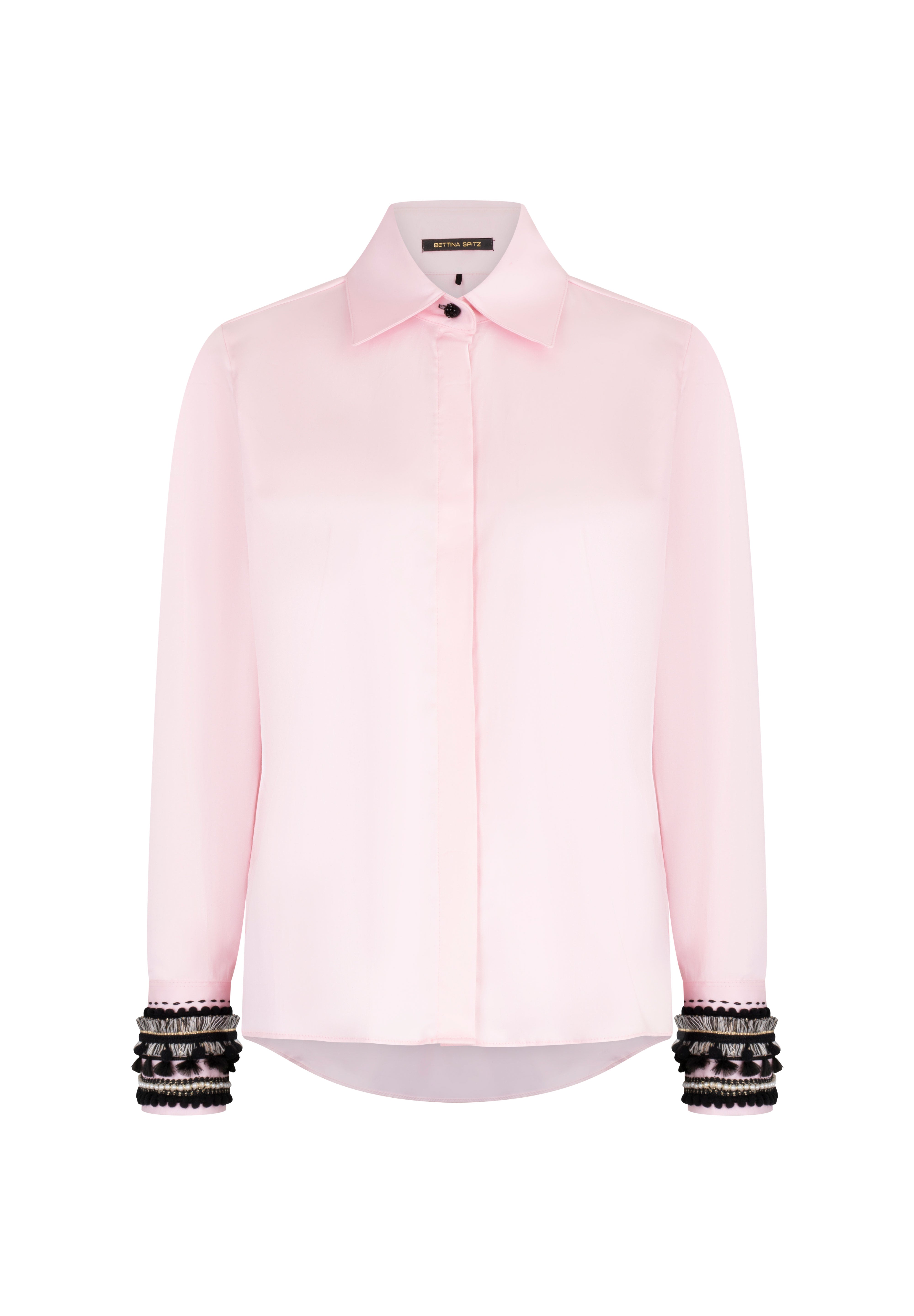 CAMISA SOL PUÑO BORLAS MANCORNA ROSADO