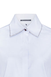 Camisa Sol Puños Azulejos Blanco
