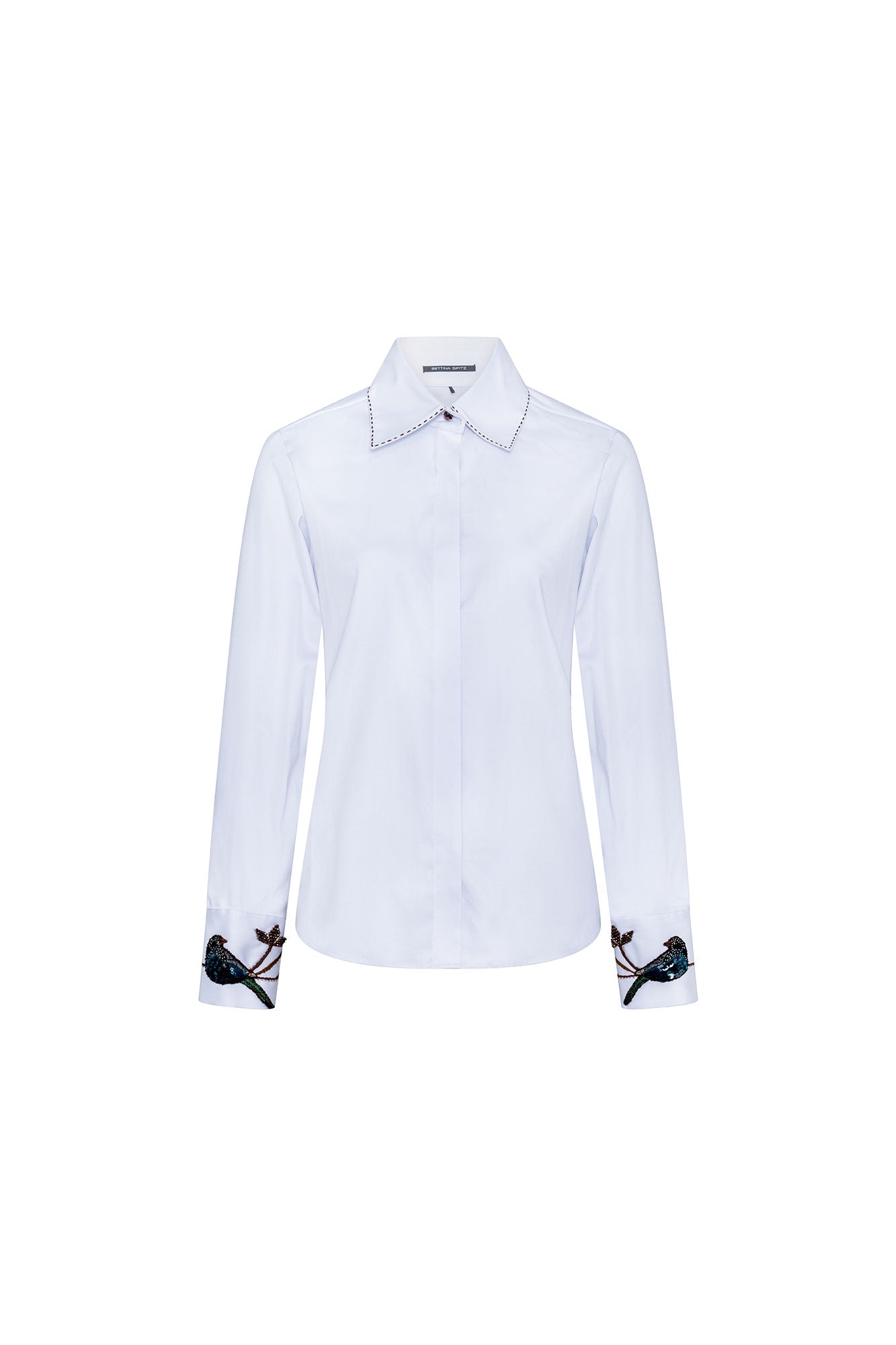 Camisa Sol Puños Azulejos Blanco