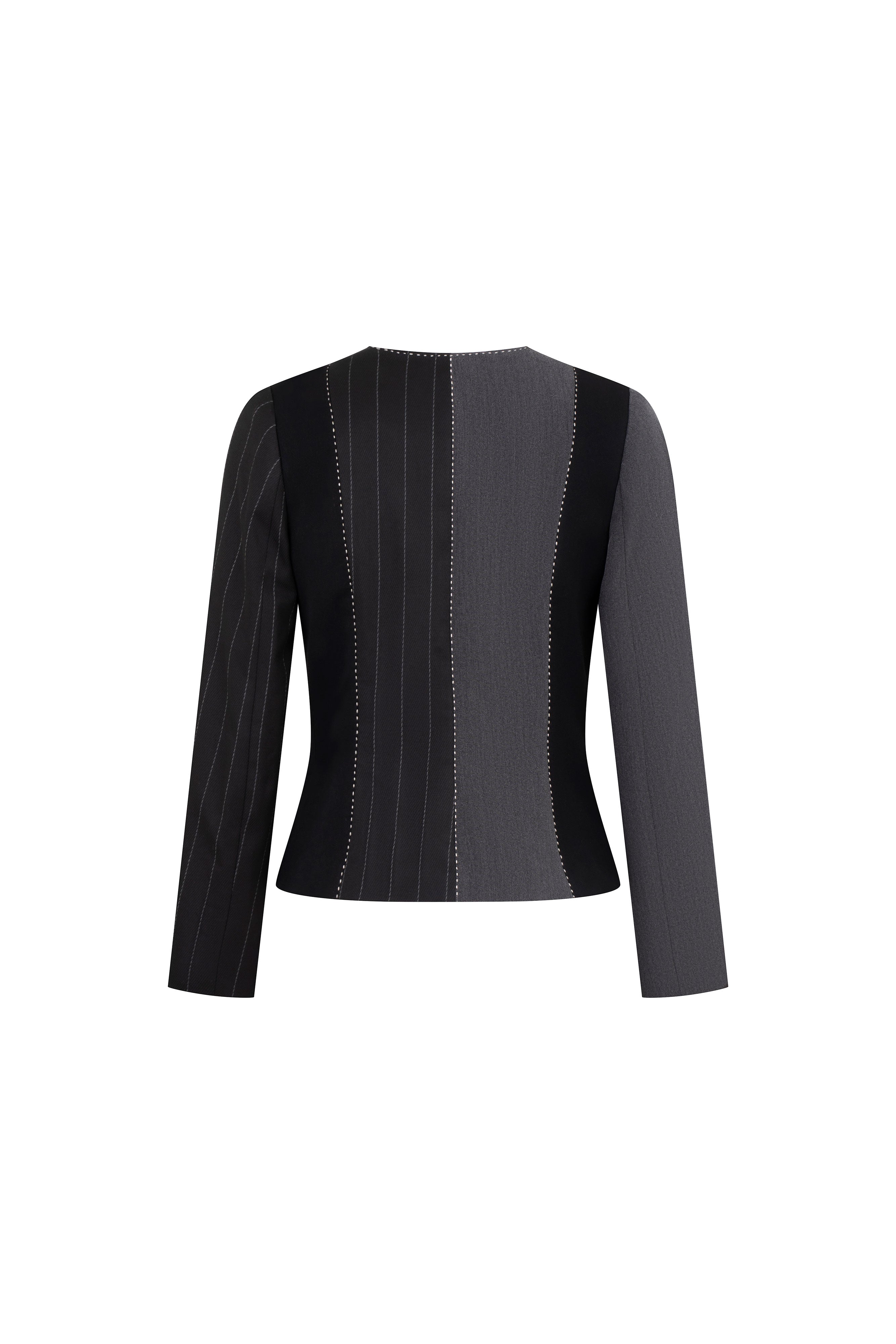 CHAQUETA CORTA PATCH PESPUNTE BICOLOR