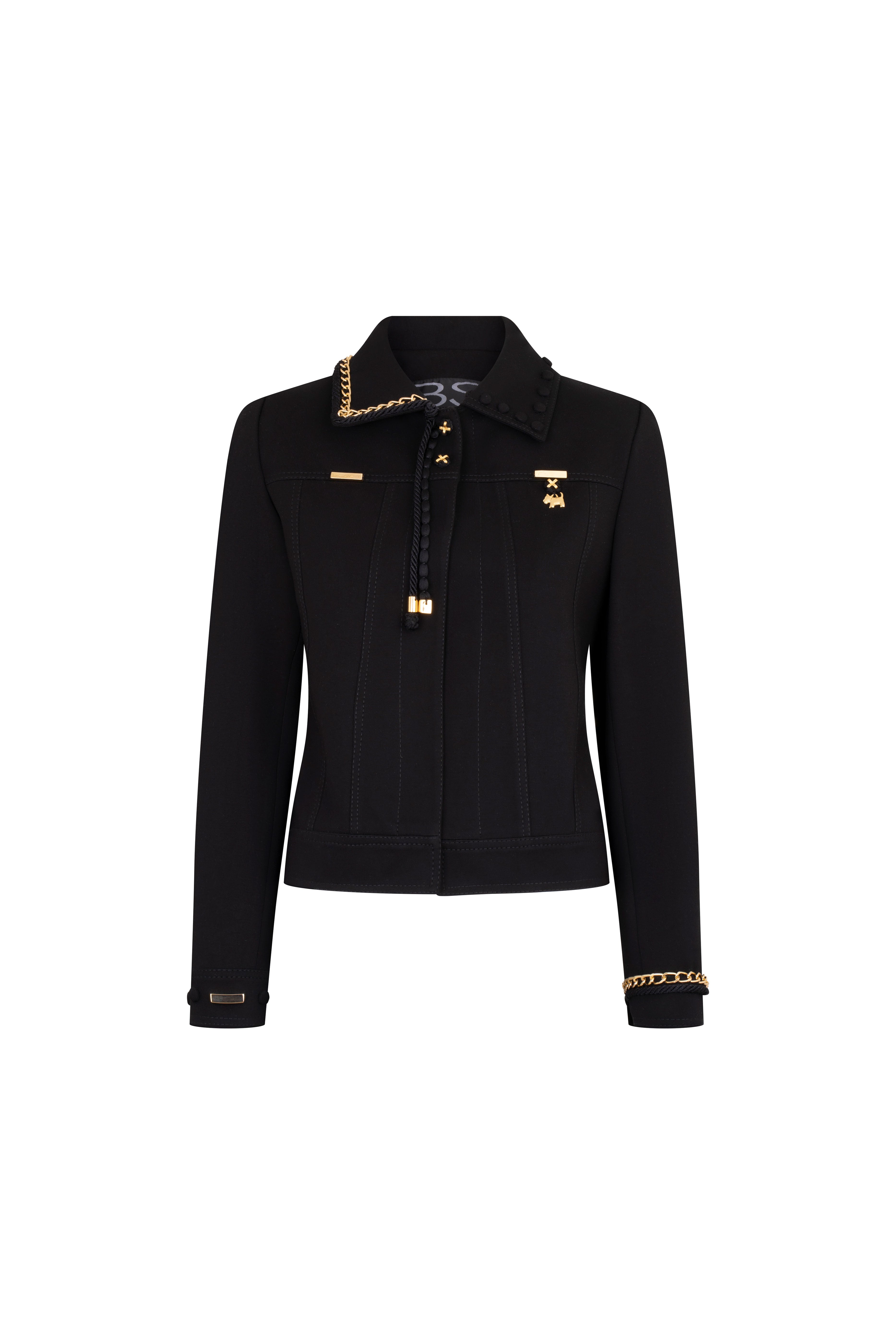 CHAQUETA JEAN CADENAS NEGRO