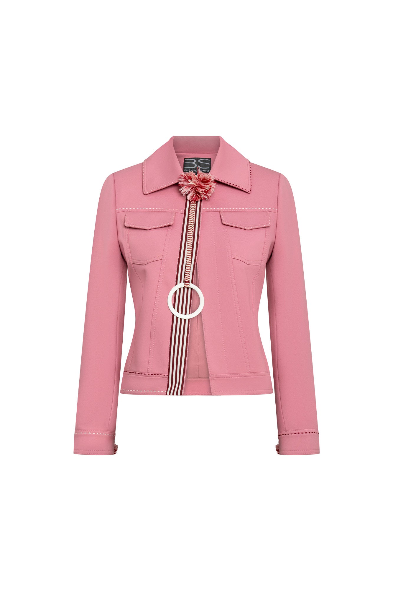 Chaqueta jean chicle cinta argolla femenina - Bettina Spitz
